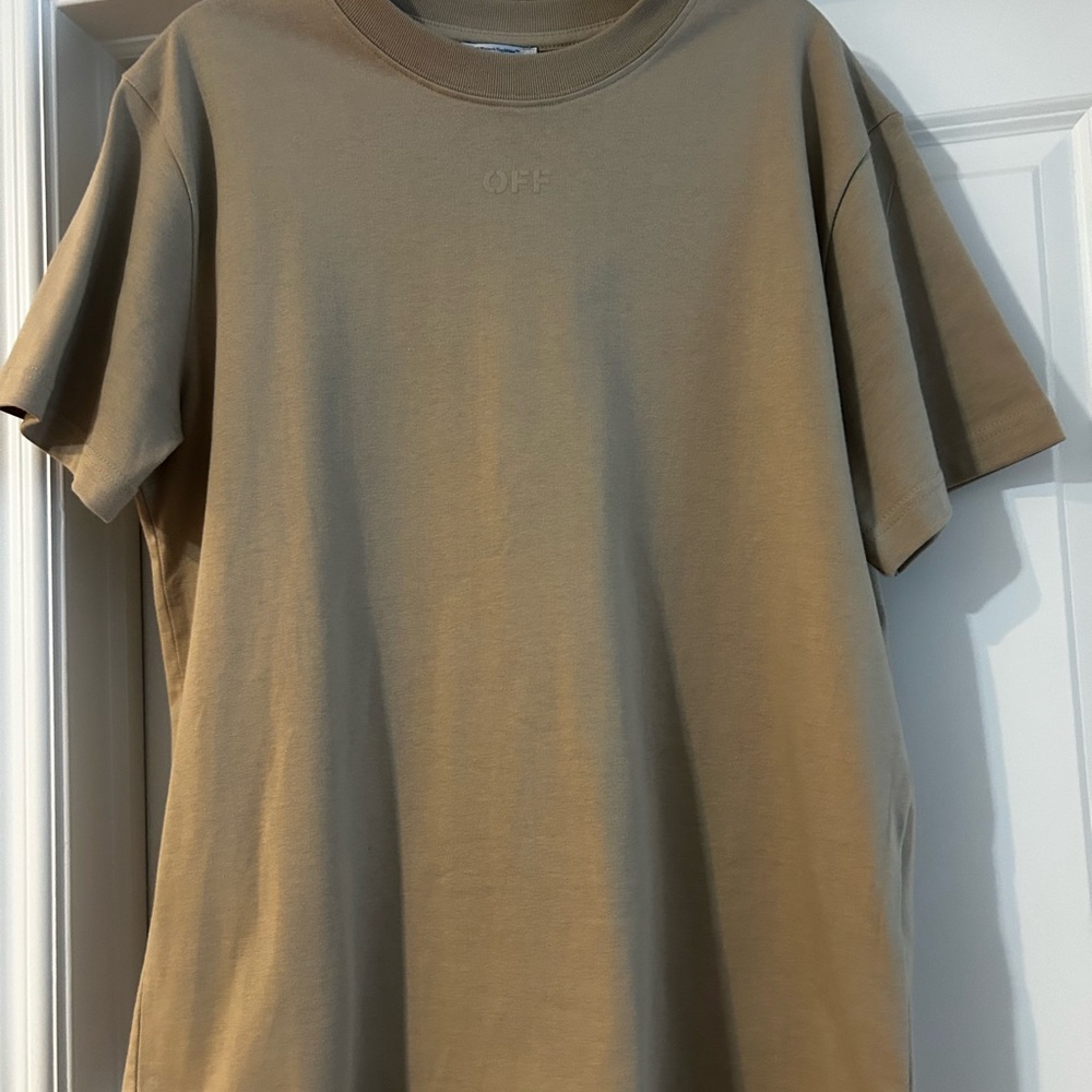 Off-White Beige Short Sleeve Tee